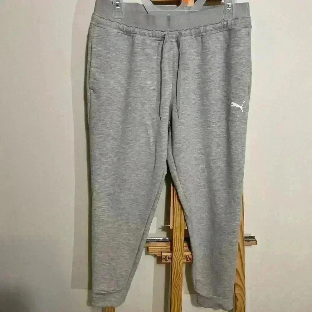 Puma sweatpants, gray size medium activewear joggers casual comfort wear